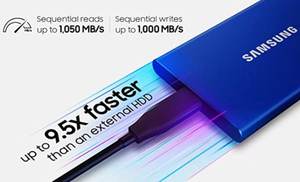 โซลิดสเตตไดรฟ์ SSD ภายนอกแบบพกพาซัมซุง2TB T7 1TB สำหรับแล็ปท็อปพีซีเดสก์ท็อป - Product Image 5