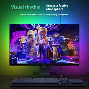 ไฟ LED แถบแสงพื้นหลังจอคอมพิวเตอร์ขนาด 27 32 นิ้ว สำหรับทีวี พีซี  ซิงโครไนซ์กับหน้าจอ  RGB สมาร์ท DIY ตกแต่งสร้างบรรยากาศสำหรับเกมและวันหยุด - Product Image 4