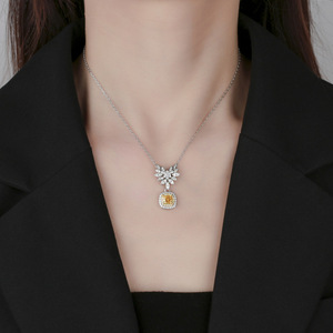 จี้เพชรคาร์บอนสูงทรงปีกนางฟ้าขนาด 6*6 มม. ดีไซน์ทันสมัย เป็นมิตรต่อสิ่งแวดล้อม ทำจากทองแดง ประดับ<span class=keywords><strong>เพชร</strong></span> สำหรับผู้หญิง สวมใส่ได้ทุกวัน - Product Image 6