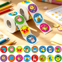 Haoxuan OEM – Rouleau d'autocollants personnalisés mignons monstres, étiquettes imprimées autocollantes et imperméables pour récompenses scolaires et décorations pour enfants