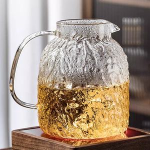 Juego de jarras gruesas de vidrio de lujo, juego de teteras resistentes <span class=keywords><strong>al</strong></span> calor con textura de árbol, tazas de té, juego de tetera con tapas de bandeja - Product Image 3