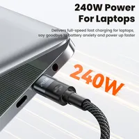 Câble USB-C Type-C Toocki 240W PPS PD240W, charge ultra rapide, alliage d'aluminium tressé, cordon de données pour MacBook et téléphones