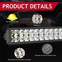 Barre lumineuse LED tout-terrain 120W double rangée 14 pouces, projecteur combiné spot et flood, pour tracteur et toit de véhicule tout-terrain