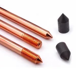 スパイク避雷器銅ネジ付きアースロッドグラウンドロッドおよびケーブル用の純銅アースロッドクランプメーカー