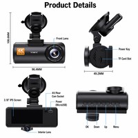 Caméra de tableau de bord double 4K OEM d'usine, enregistreur vidéo avant et arrière 2K, WiFi 5.8G, GPS, ADAS, BSD, vision nocturne, moniteur de stationnement, DVR de voiture