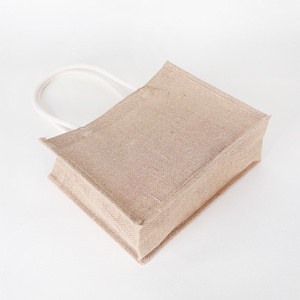 Eco Recyclable Biodegradable Burlap Sustainable <strong>Jute</strong> Linen Hemp <strong>Tote</strong> Grocery Beach <strong>Bag</strong> - Product Image 4