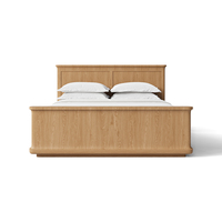 Ensemble de lit Ferly de luxe moderne en bois de noyer, cadre de lit plateforme minimaliste, mobilier d'intérieur contemporain