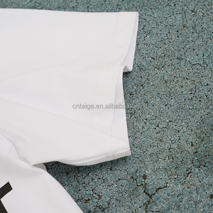 Top biểu tượng tùy chỉnh dày cổ áo Thả Vai quá khổ Boxy copped áo thun trắng phù hợp với T-Shirt Tee - Product Image 5