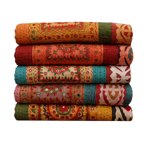 Couvre-lits indiens brodés à la main couvre-lits de travail miroir vente en gros - Product Image 1