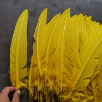 Plume de dinde jaune plume pour bricolage coiffure artisanat chapeau cheveux Costume Cosplay accessoire carnaval fête mariage maison décor Floral