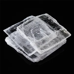 Groothandel Natuurlijke Quartz Crystal Clear White Gips Selenite Slice Plaat