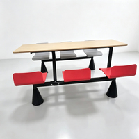 Ensemble de table et de chaises de restaurant commercial moderne avec structure en métal et en bois pour l'école, l'hôpital, l'auberge, l'hôtel