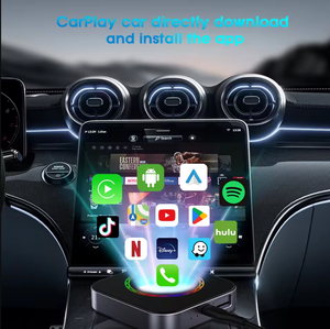กล่องอัจฉริยะ Fuallwin 3 in 1 ระบบ AI พร้อม GPS ระบบปฏิบัติการ Android 13 อุปกรณ์อิเล็กทรอนิกส์ในรถยนต์ อะแดปเตอร์ CarPlay ไร้สาย และ Bluetooth/USB สำหรับรถยนต์ที่ใช้ระบบ Apple & Android - Product Image 4