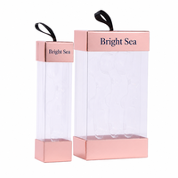 Meilleure vente en gros emballage cosmétique de pinceaux de maquillage boîte cadeau de mariage transparente rose