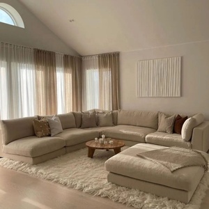Meubles de salon de luxe en forme de U, sectionnels modulaires sans accoudoirs, 6 pièces, luxe - Product Image 1