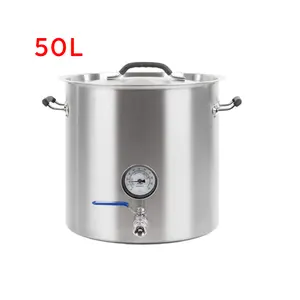 50L Brew Kettle Pot 304 Stainless Steel Fitting Flask Bottle Beer Keg Home Brew Kettle Set