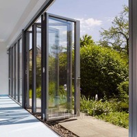 Homart Portes en verre pliantes étanches Patio Aluminium Pliable Porte Cloison Accordéon Verre Pliant Balcon Système de Portes