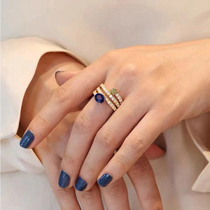 Anello a Spirale Multistrato con Design Blu, Anello Classico da Dito per Donne - Product Image 6