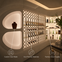 Armoire à vin en bois massif écologique sur mesure, bar à vin moderne de luxe avec porte vitrée et éclairage LED pour la maison, salon