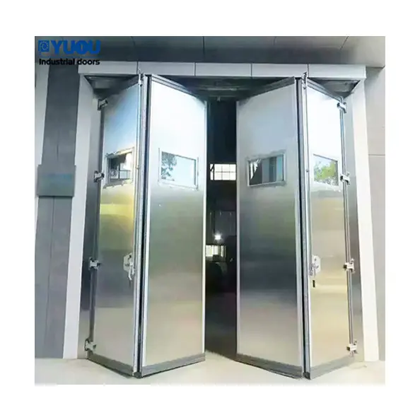 Individuelle Ästhetische Äußere leichte automatische PU-isolierte Lagerziehtüren industrielle faltbare günstige schöne Türen