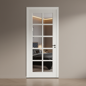 Porte intérieure à panneau plat 30 x 80 x 5 avec verre clair, design contemporain pour usage intérieur - Product Image 2