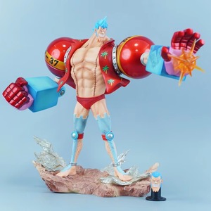 Figurines d'action en PVC <span class=keywords><strong>Luffy</strong></span> & Franky à double tête interchangeable, pose classique, jouet de dessin animé - Product Image 1
