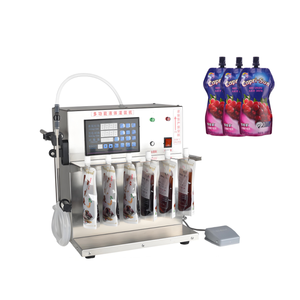 Petite machine de remplissage semi-automatique pour sachets à bec verseur, idéale pour la production de mini-emballages liquides en usine domestique - Product Image 6