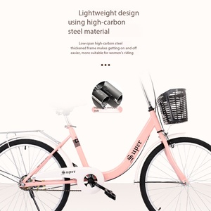 <span class=keywords><strong>Bicicleta</strong></span> <span class=keywords><strong>Vintage</strong></span> Elegante para Mujer con Llanta de Aluminio Reforzada y Asiento Cómodo para Paseos Urbanos Casuales - Product Image 2