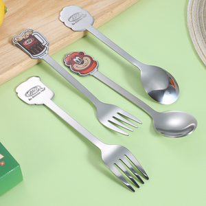 Cuchara y tenedor personal de acero inoxidable de estilo japonés coreano personalizado con caja de papel de regalo - Product Image 4