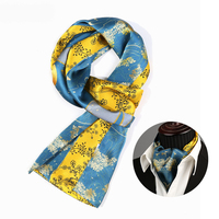 Écharpe longue double couche en soie de mûrier 100% imprimée, motif animalier écossais, haut de gamme, pour hommes d'affaires, fine et résistante aux taches, idéale pour l'été