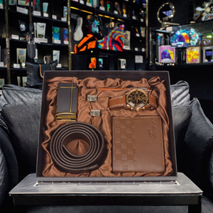 Set Hadiah Bisnis Khusus HBC untuk Pria, Dompet PU & Dompet Kunci Eksklusif dengan Cetak UV dan Sabuk untuk Hari Ayah Model H-2824 - Product Image 2