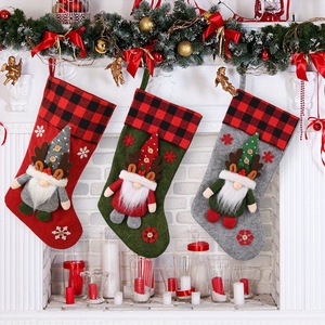 Gnome renne 3D pour enfants et famille, décoration de Noël classique en plaid rouge et <span class=keywords><strong>noir</strong></span>, douce et écologique, pour cheminée, manteau de cheminée, arbre de Noël - Product Image 2
