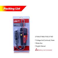 Probador de detector de voltaje de continuidad de bolsillo tipo bolígrafo de alta precisión, prueba profesional, UT18D, 2 unidades