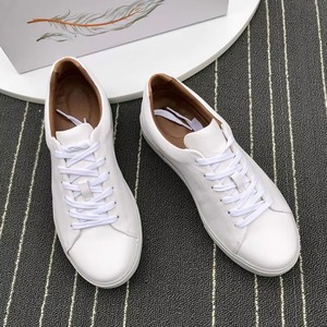 Chaussures décontractées pour hommes en cuir véritable souple, légères, antidérapantes, noires et blanches, pour le skateboard et le tennis, printemps-été - Product Image 5