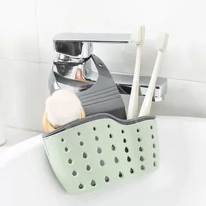 Hot-selling Thickened Double Layers Adjustable Snap-button Storage Basket Waterproof Kitchen Bathroom Faucet Drain Basket