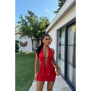 Ensemble jupe décontractée Red Samba pour le quotidien et le fitness, taille XL, coupe ample, en coton et polyester, longueur cheville, tissé, avec bas de jupe intégré - Product Image 4