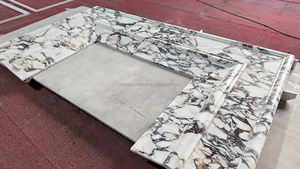 Encadrements <span class=keywords><strong>de</strong></span> cheminée, manteaux et murs <span class=keywords><strong>de</strong></span> cheminée modernes sur mesure <span class=keywords><strong>en</strong></span> marbre Calacatta Viola naturel pour intérieur - Product Image 6