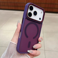 Coque de téléphone antichoc magnétique effet fumé avec cadre d'objectif métallique pour iPhone 17 Pro Max 17 Air 16 15 14 – Étui de luxe
