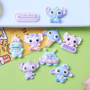 Dessin animé bleu rose bébé résine petits accessoires visage lumineux bricolage matériaux faits à la main pour coque de téléphone indésirable <span class=keywords><strong>maison</strong></span> noël - Product Image 4