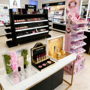 Vitrine <span class=keywords><strong>de</strong></span> présentation Tinya avec éclairage LED RGB personnalisé, en acrylique, pour le rangement <span class=keywords><strong>de</strong></span> crèmes <span class=keywords><strong>de</strong></span> soin <span class=keywords><strong>de</strong></span> base, <span class=keywords><strong>de</strong></span> maquillage, pour comptoir <span class=keywords><strong>de</strong></span> vente au détail, magasin - Product Image 4