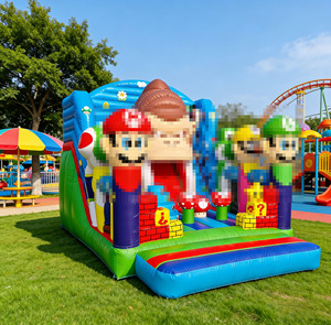 Structure gonflable commerciale pour enfants, château de saut, parcours d'obstacles, thème <span class=keywords><strong>Mario</strong></span>, grande aire de jeux gonflable - Product Image 3