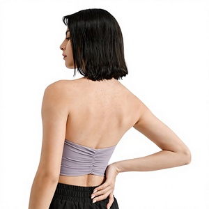 Top Deportivo Halter con Cuello Cuadrado para Mujer, Espalda Fruncida, Secado Rápido, Elástico, con Almohadillas Removibles, para Fitness y Yoga, Venta al por Mayor - Product Image 4
