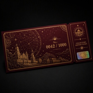 บัตรเข้างานหรูหราจากโรงงานโดยตรง พร้อมปั๊มฟอยล์ร้อน ออกแบบและหมายเลขตามสั่ง บริการ OEM ODM แบบกำหนดเอง - Product Image 1