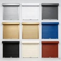 Porte en aluminium résistante au vent pour entrée de supermarché, résistance au vent fort, design minimaliste, volet roulant en plaque