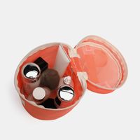 Sac cosmétique cylindrique en maille personnalisé, organiseur de maquillage portable pour voyage, trousse de toilette OEM ODM