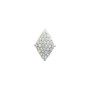 Broche de luxe en or blanc et diamants, or massif 18 carats, diamant rond taille brillant, couleur D naturelle, certifié GIA, bijoux de mariage pour femme - Product Image 1