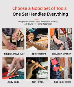 Ensemble <span class=keywords><strong>d</strong></span>'outils miniatures isolés en acier au carbone 13 pièces Kit <span class=keywords><strong>d</strong></span>'électricien Tournevis Pinces Ruban OEM Boîte rigide Sécurité Bricolage à domicile Powerlift - Product Image 6