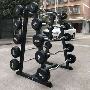 <span class=keywords><strong>Barra</strong></span> de Pesas Recta de Goma Redonda Fija de 10-50 kg, Personalizada por el Fabricante OEM, Juego de Barras para Entrenamiento Físico - Product Image 4