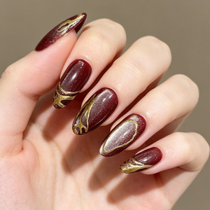 <span class=keywords><strong>Ongles</strong></span> artificiels en ABS sur mesure, forme amande, effet œil de chat, couvrance totale, haute qualité, paillettes scintillantes, design brillant, vente en gros - Product Image 1