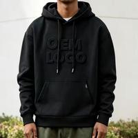 Pakaian Cetak Kustom Hoodie Pria Ukuran Besar Bahan Katun Cetak Timbul
